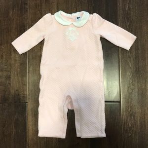 Janie and Jack pink quilted one-piece 3-6M